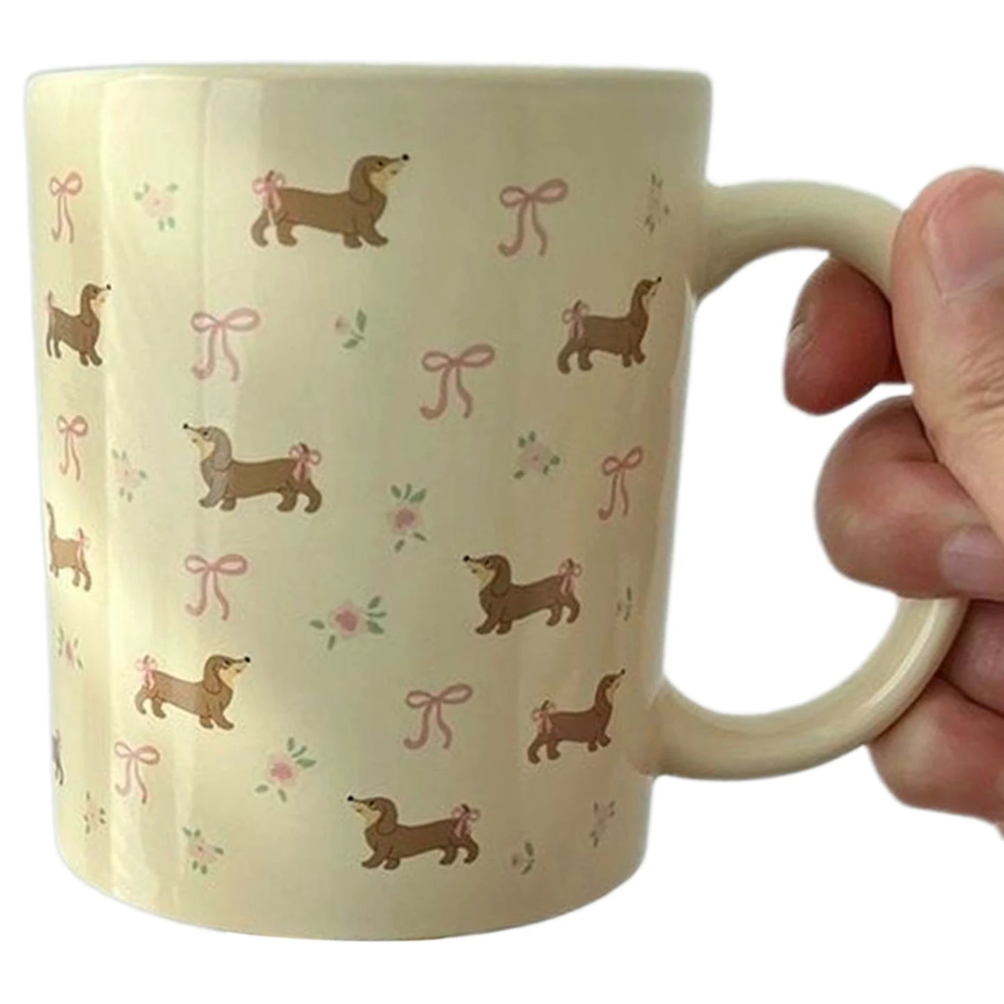 Cute Cartoon Puppy Mug with High Appearance Cute Cream Ceramic Cup Fashionable Ceramic Water Cup Breakfast Cup Coffee Cup Gift