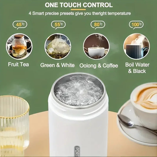 Electric Kettle Small Portable Stainless Steel Bottles for Boiling Water Travel Tea Coffee Automatic 500ml Kettle for Camping