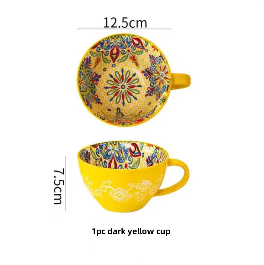 Bohemian Morning Tea Mug, 13.5 oz Ceramic Coffee Mug for Family Colleagues Teachers Wives Husbands Sisters Brothers Funny
