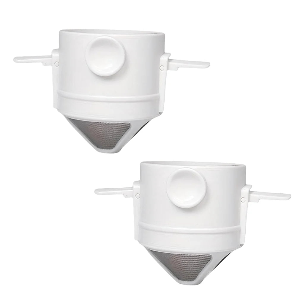 1/3pcs Folding Coffee Maker Filters Pour Over Dripper Set Stainless Steel Hand-Flush Funnel Cup with Ear Hook For Perfect Coffee