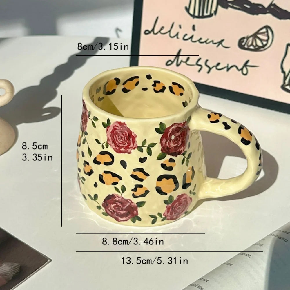 380ml Ceramic Mug Coffee Cups Milk Tea Cup Handmade Ceramic Hot Chocolate Cup Oatmeal Breakfast Mug Drinkware Kitchen