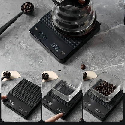 High-precision Electronic Coffee Scale with Waterproof Pad LED Display USB Timing Professional Home Coffee Accessories 3kg/5kg