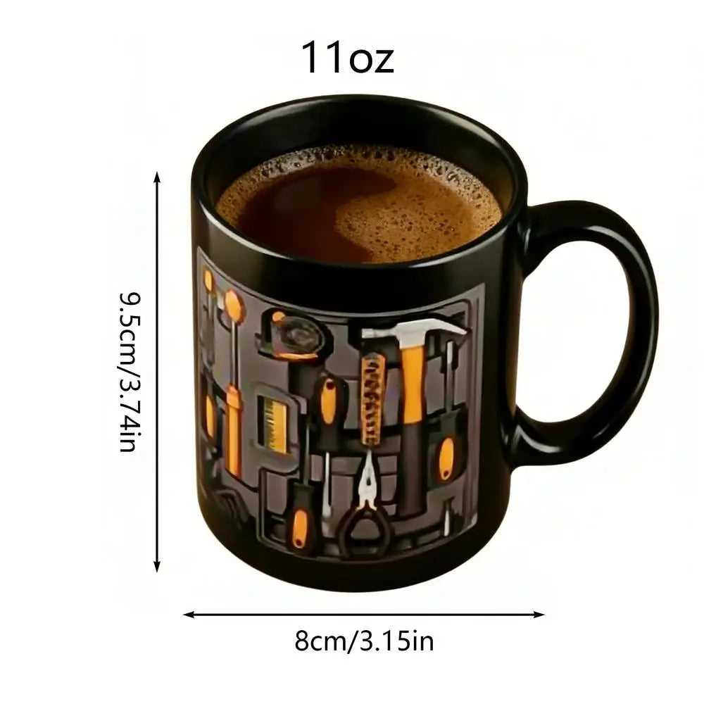 Coffee Mug 11oz Mechanic Tool Design Tea Drinkware Latte Mugs with Handle for Husband Coffee Tea Milk Beverage Home Kitchen Cafe