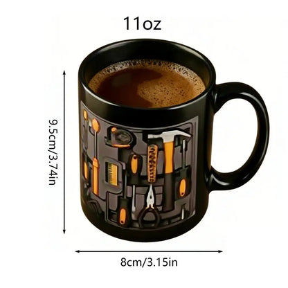 Coffee Mug 11oz Mechanic Tool Design Tea Drinkware Latte Mugs with Handle for Husband Coffee Tea Milk Beverage Home Kitchen Cafe