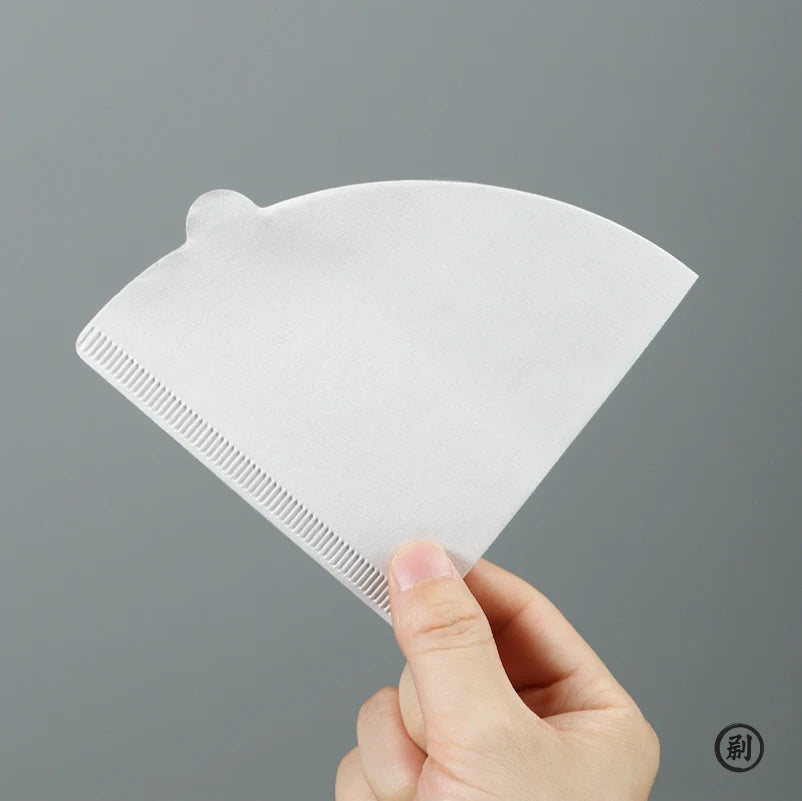 Wood Pulp  01 Cone Filter Pour Over 1-3Cups Natural Drip Coffee Paper Filters Makers Accessories