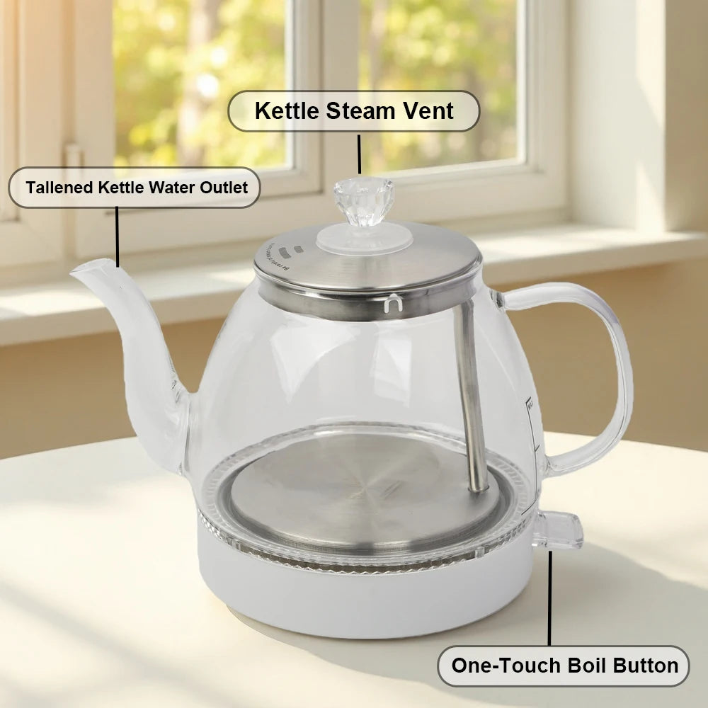 1.0L Glass Electric Kettle with Blue Light Antibacterial Heating, Fast Boiling, Suitable for Multiple Scenarios