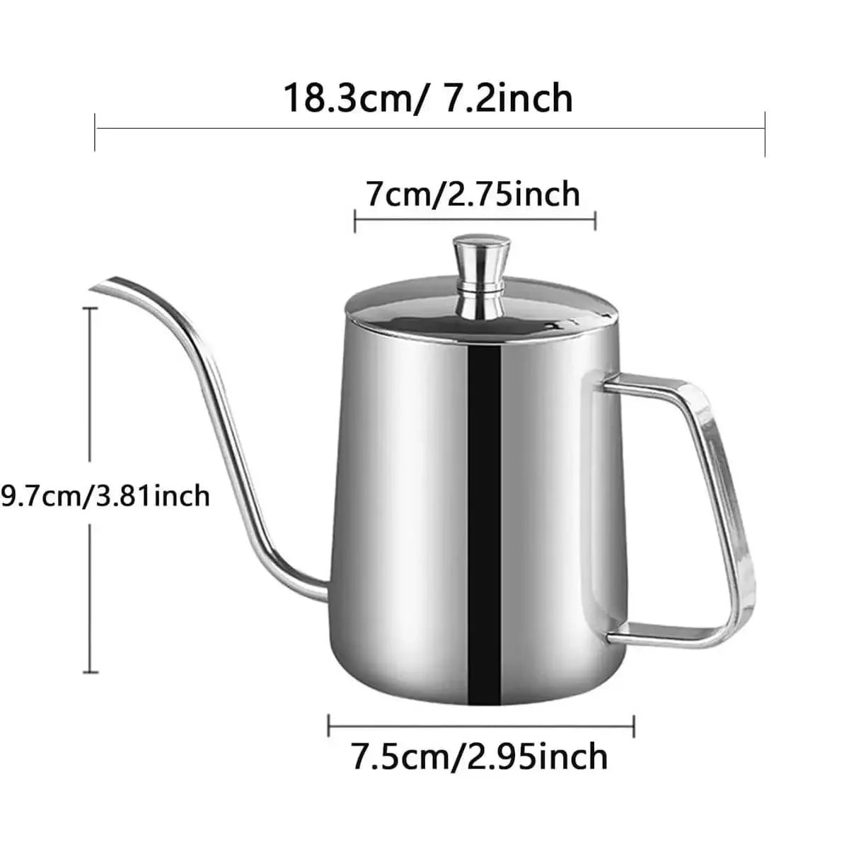 1PC-350ML Pour Over Coffee Kettle Gooseneck Pour Over Coffee Pots Drip Coffee Maker Stainless Steel Home Barista Accessories