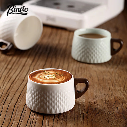 Bincoo Espresso Mug 200ml Ceramic Coffee Cup and Saucer Professional Home Barista Latte Art Mug Exquisite Kitchen Accessories