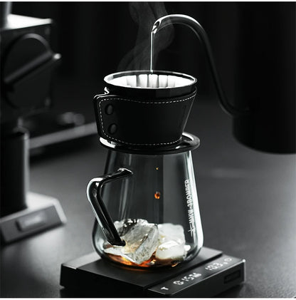 MHW-3BOMBER Pour Over Coffee Maker Set 500ml Glass Pour Over Coffee Dripper Filter Coffee Maker  Filter Paper Coffee Accessories