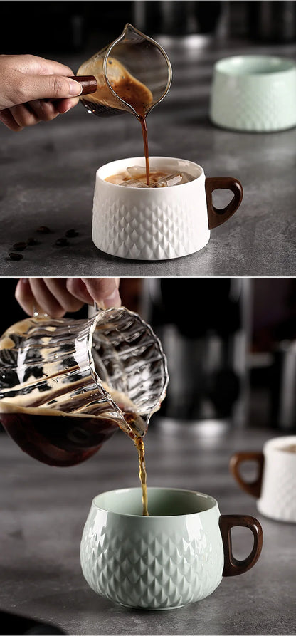 Bincoo Espresso Mug 200ml Ceramic Coffee Cup and Saucer Professional Home Barista Latte Art Mug Exquisite Kitchen Accessories