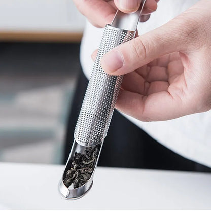 Portable Home Tea Accessories Filter Stainless Steel Tea Maker Piping Design Tea Spoon Brewer Long Handle Metal Creative Cup