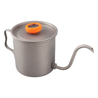 Pour Over Coffee Kettle Outdoor Ti Pour Over Coffee Kettle 400ml Gooseneck Tea Kettle with Thermometer and Folding Handle