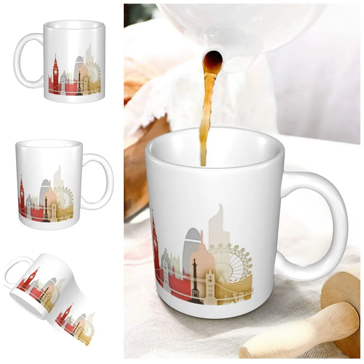 London Mug Funny Ceramic Coffee Cups Tea Mugs Milk Cup Drinkware Gift for Friends