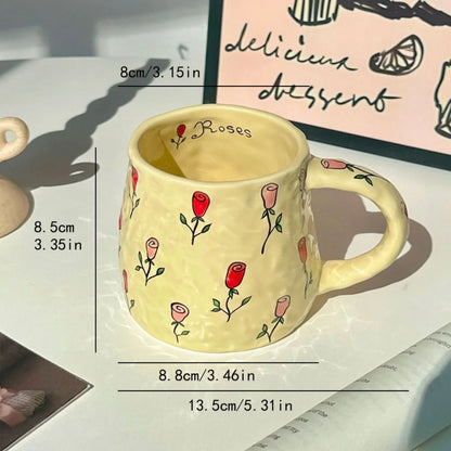 380ml Ceramic Mug Coffee Cups Milk Tea Cup Handmade Ceramic Hot Chocolate Cup Oatmeal Breakfast Mug Drinkware Kitchen
