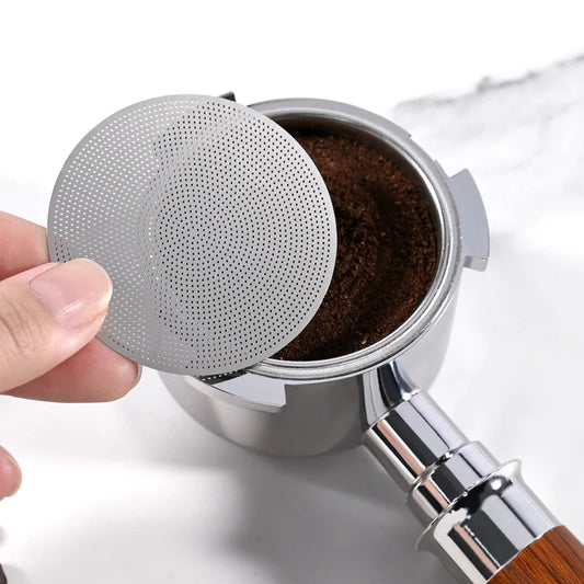 Espresso Puck Screen Coffee Filter Reusable Stainless Steel Holder 0.2mm For 51/54/58mm Coffee Portafilter Barista Accessories