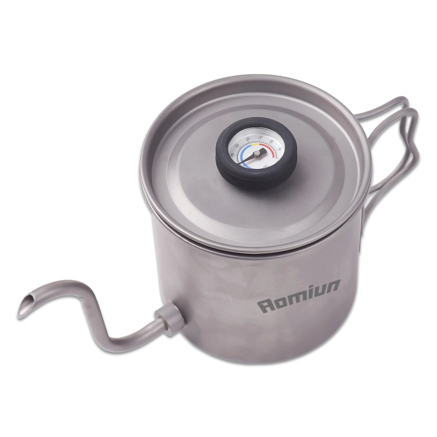 Pour Over Coffee Kettle Outdoor Ti Pour Over Coffee Kettle 400ml Gooseneck Tea Kettle with Thermometer and Folding Handle