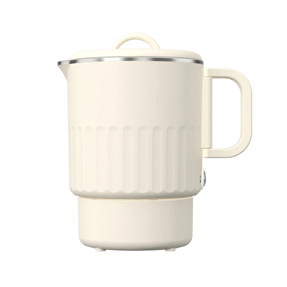 Electric Water Kettle Portable Mini Kettle with Steaming Rack 1000ml Large Capacity Stainless Steel Home Kitchen Office Travel