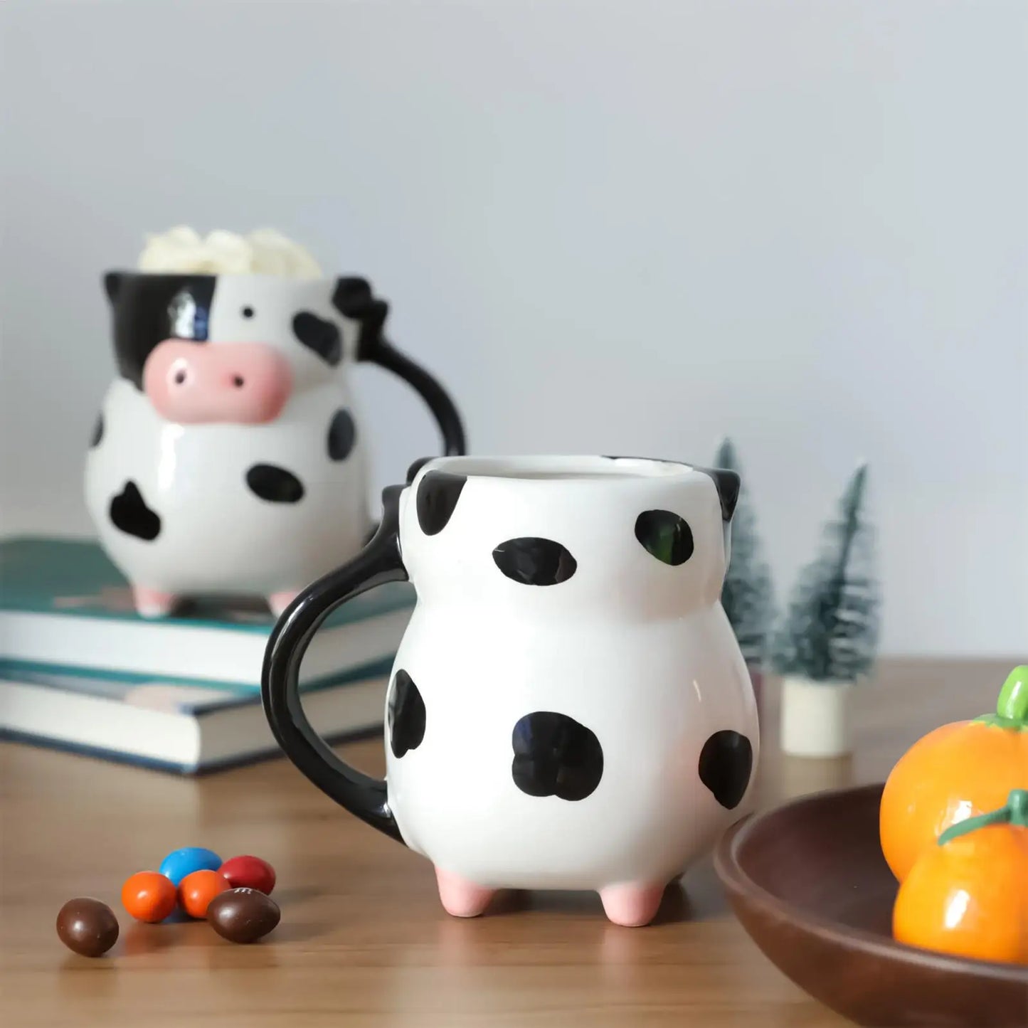 Cow Pattern Coffee Mug 585ml Cute Ceramic Milk Cup with Handle for Tea Hot Chocolate Birthday Gift Funny Novelty Drinkware