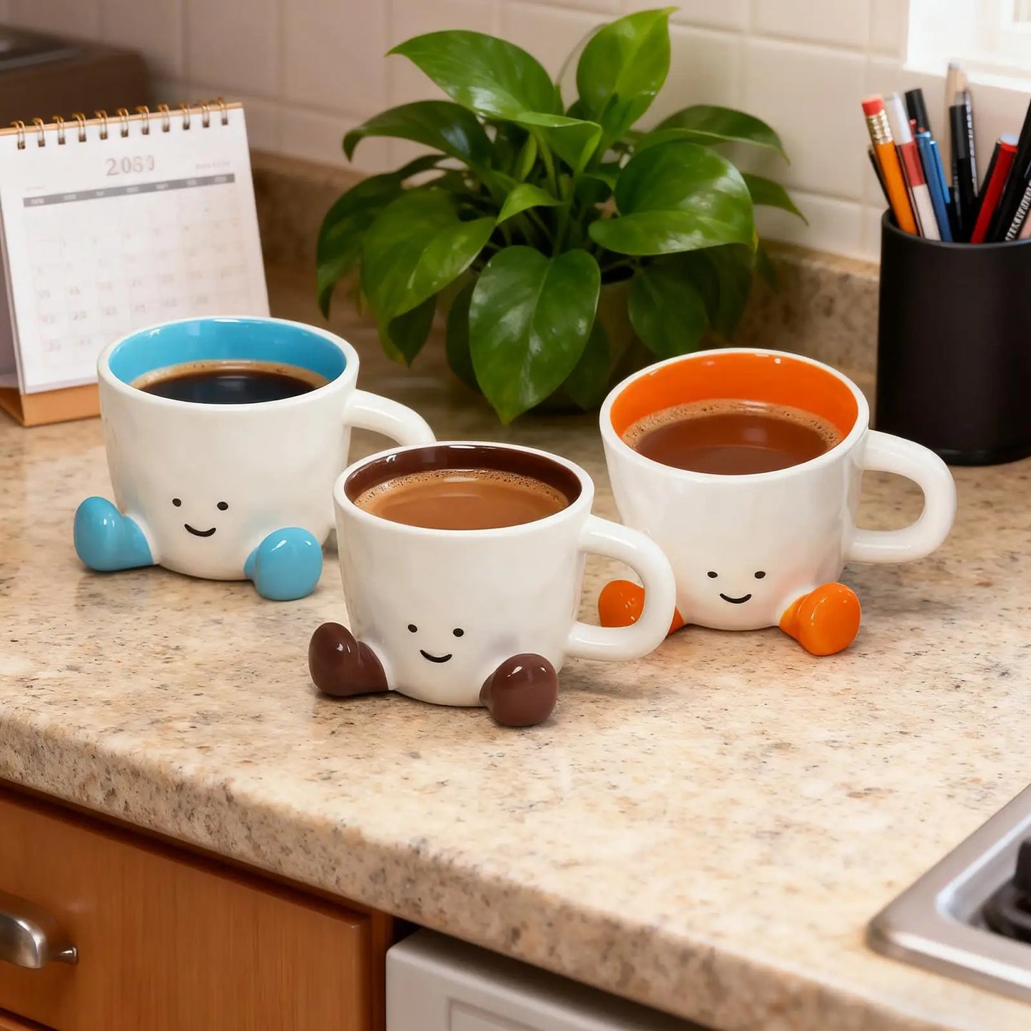 Funny Coffee Mug Adorable Home Kitchen Drinkware Ceramic Funny Coffee Cup for Wine Latte Water Hot Cocoa Cold Hot Drinks