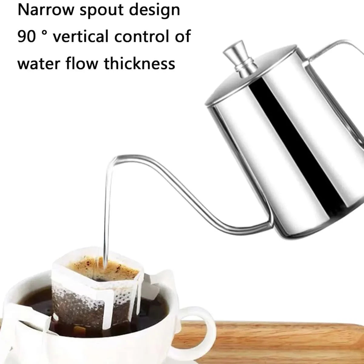 1PC-350ML Pour Over Coffee Kettle Gooseneck Pour Over Coffee Pots Drip Coffee Maker Stainless Steel Home Barista Accessories