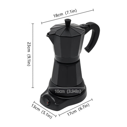 Electric Espresso Machine 300ML Coffee Machine Aluminium Espresso Maker with Separate Base Mocha Coffee Jug Home Barista Tools