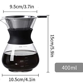 Leeseph Pour Over Coffee Brewer with Stainless Steel Coffee Filter, Dripper Coffee Maker Pour Over with Thermal Insulating