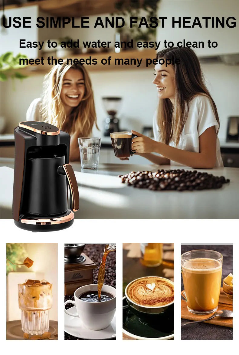 Compact Electric Drip Coffee Machine Home Use 3-5 Cups Fast Brewing Fast Heat Turkish coffee maker Auto Convenient