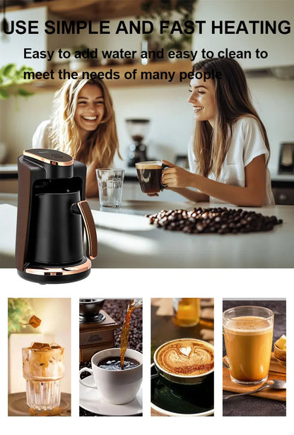 Compact Electric Drip Coffee Machine Home Use 3-5 Cups Fast Brewing Fast Heat Turkish coffee maker Auto Convenient
