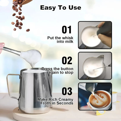 MINI Milk Frother USB Rechargeable 3 Speeds Foam Maker Coffee Whisk Mixer Electric Handle Blender Egg Beater