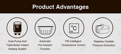 ITOP CMDR3000 Coffee Machine Commercial Dual-Pump Triple-Thermoblock 3000W Stepless Pressure Control PID System for Cafe