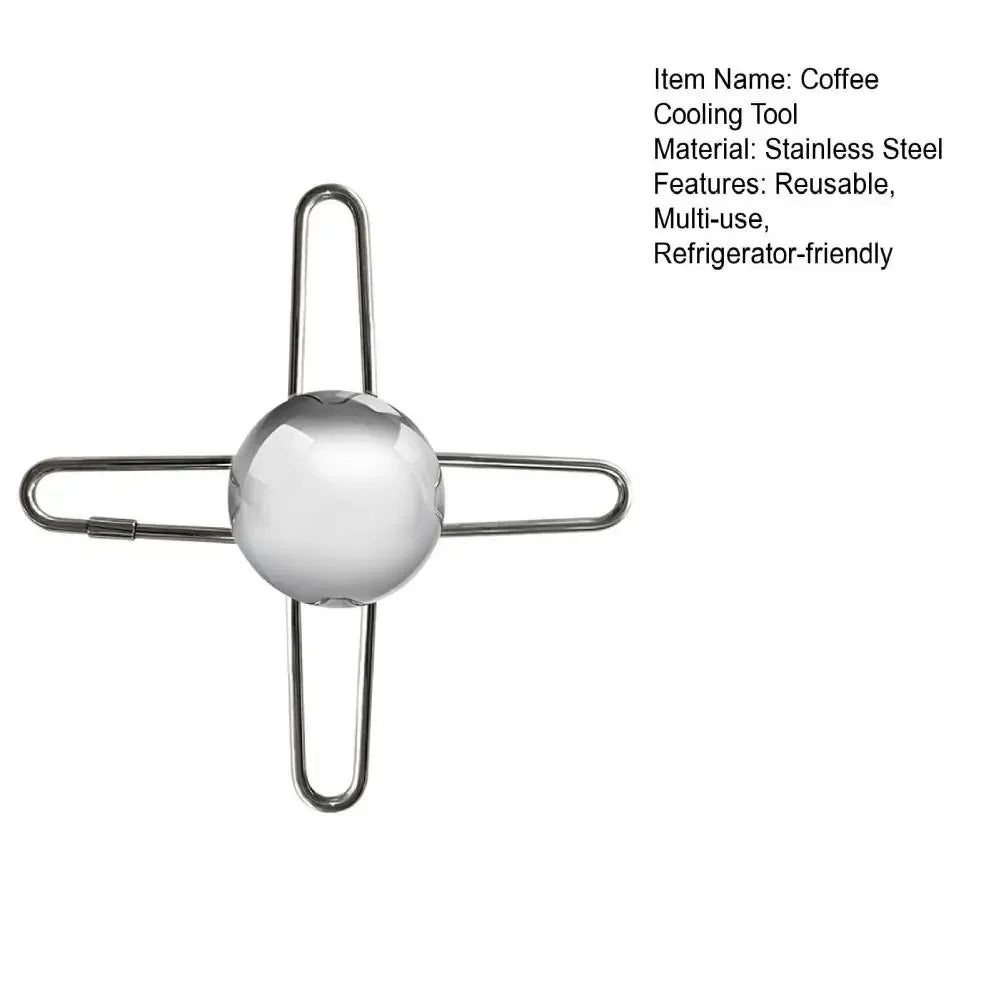 Coffee Cooling Tool With Stainless Steel Ice Sphere Unlock Coffee True Flavors Ice Ball Tools Reusable Coffee Accessories