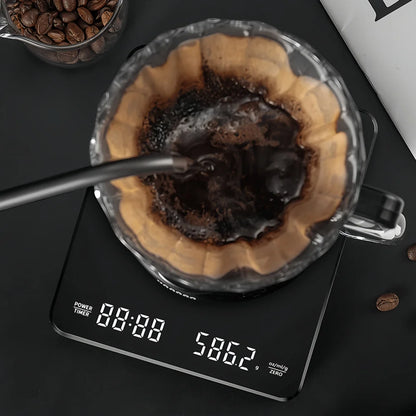 High-precision Electronic Coffee Scale with Waterproof Pad LED Display USB Timing Professional Home Coffee Accessories 3kg/5kg