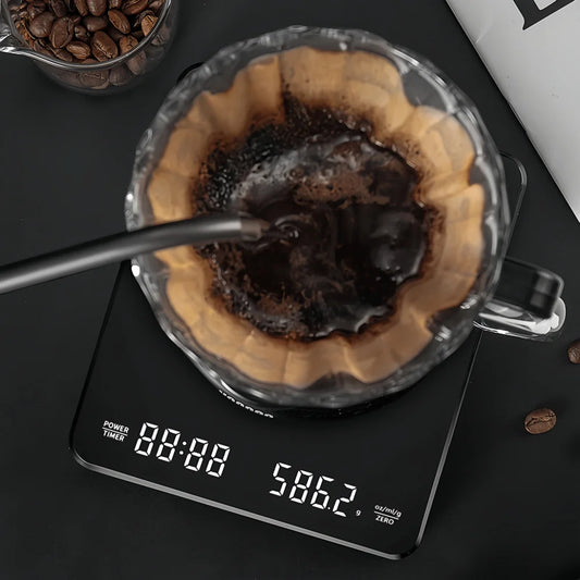 High-precision Electronic Coffee Scale with Waterproof Pad LED Display USB Timing Professional Home Coffee Accessories 3kg/5kg