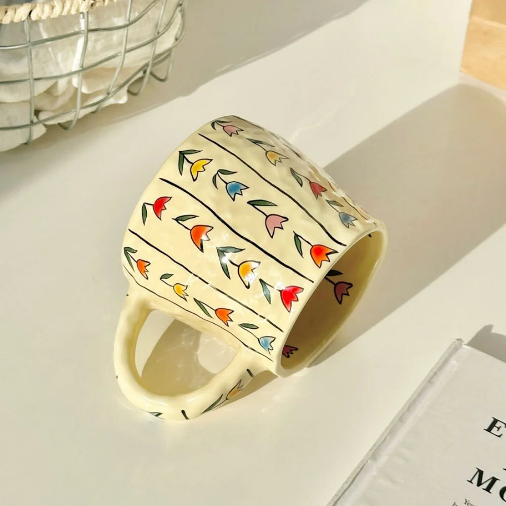 380ml Ceramic Mug Coffee Cups Milk Tea Cup Handmade Ceramic Hot Chocolate Cup Oatmeal Breakfast Mug Drinkware Kitchen