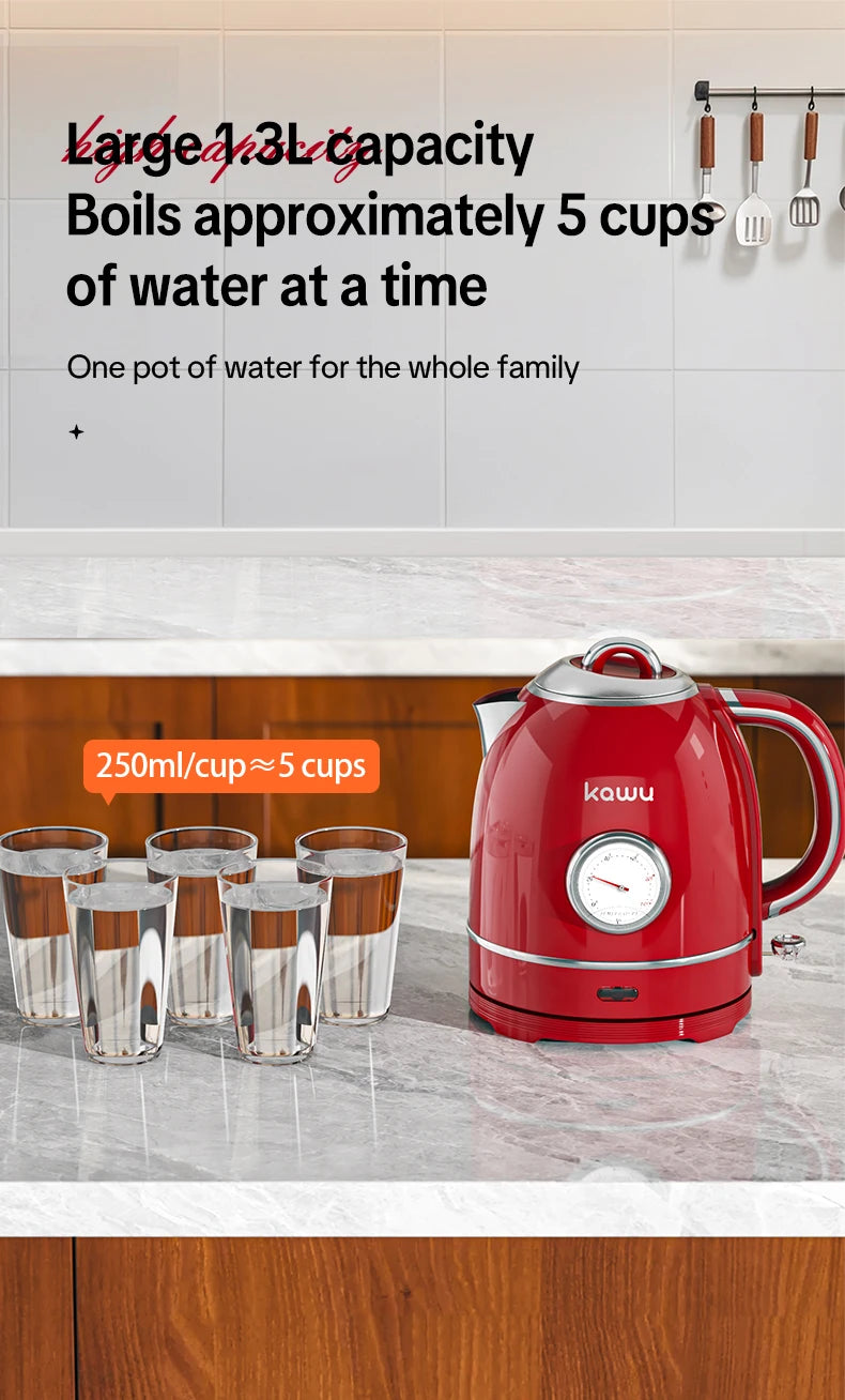 European-style retro electric kettle, 1.3L large capacity, constant temperature and heat preservation, a great home item