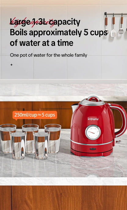 European-style retro electric kettle, 1.3L large capacity, constant temperature and heat preservation, a great home item