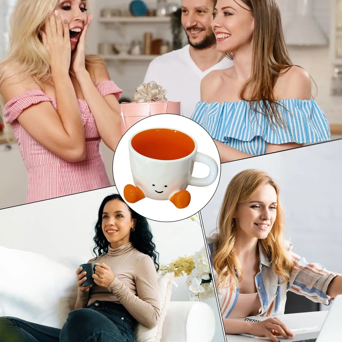 Cute Coffee Mug Adorable Home Kitchen Drinkware Ceramic Funny Coffee Cup for Wine Latte Water Hot Cocoa Cold Hot Drinks