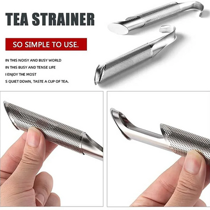Portable Home Tea Accessories Filter Stainless Steel Tea Maker Piping Design Tea Spoon Brewer Long Handle Metal Creative Cup