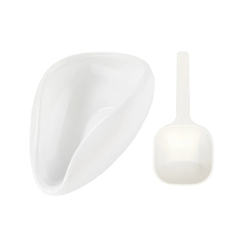 FLYMUYU Coffee Bean Dosing Cup and Spoon Set, Ceramic Dosing Vessel Measuring Tray Kit for Coffee or Tea, Espresso Accessories