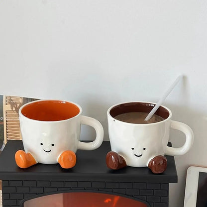 Funny Coffee Mug Adorable Home Kitchen Drinkware Ceramic Funny Coffee Cup for Wine Latte Water Hot Cocoa Cold Hot Drinks