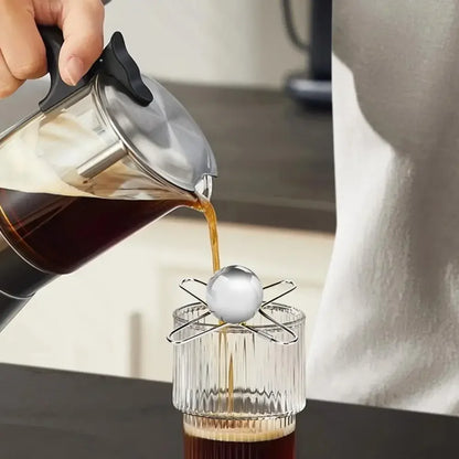 Coffee Cooling Tool With Stainless Steel Ice Sphere Unlock Coffee True Flavors Ice Ball Tools Reusable Coffee Accessories