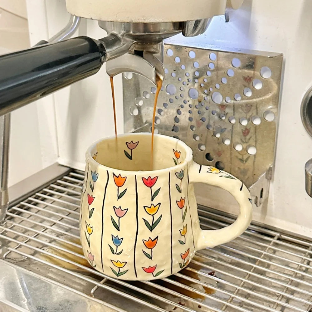 380ml Ceramic Mug Coffee Cups Milk Tea Cup Handmade Ceramic Hot Chocolate Cup Oatmeal Breakfast Mug Drinkware Kitchen