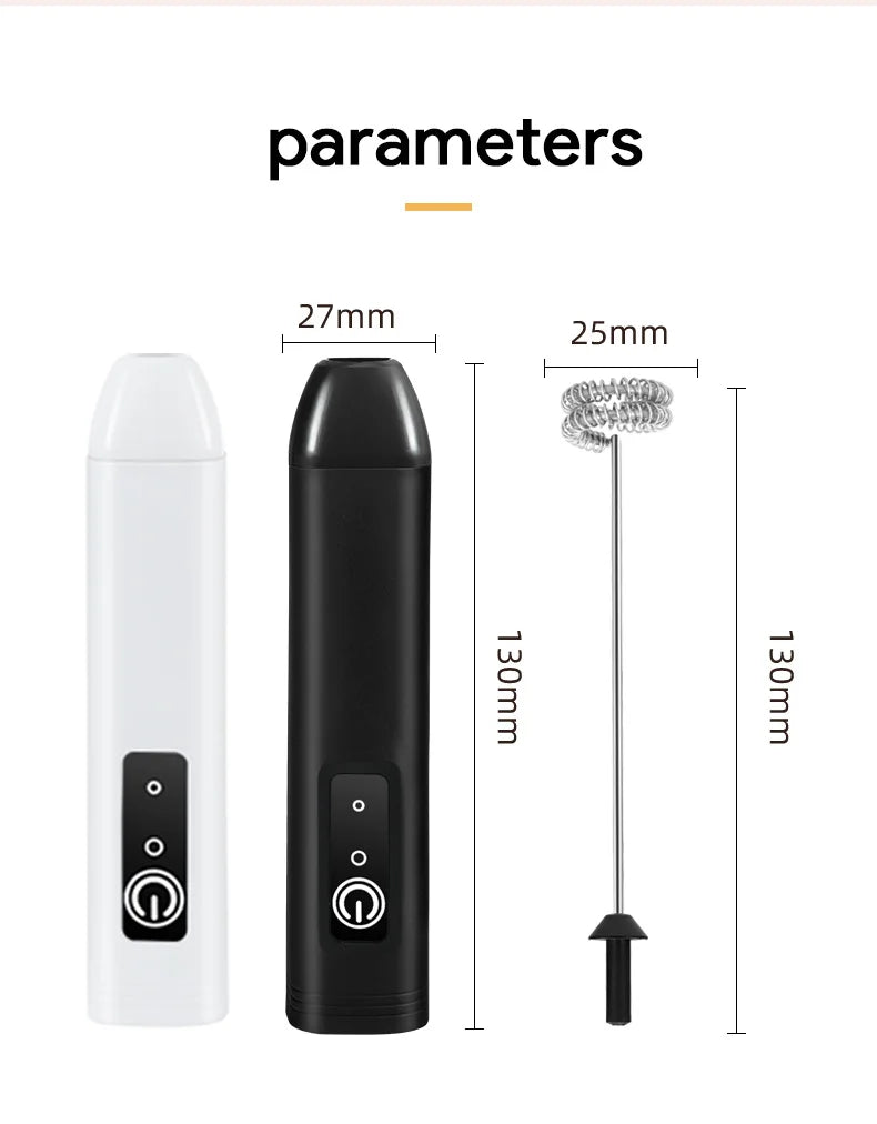 Wireless Milk Frother Electric Type-C Handheld Blender Stainless Steel Mini Coffee Maker Whisk Mixer For Coffee Cappuccino Cream