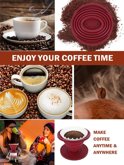 Dripper Collapsible Pour Over Coffee Dripper Portable Camping Pour Over Coffee Maker Reusable Silicone Pour Over Coffee Filter
