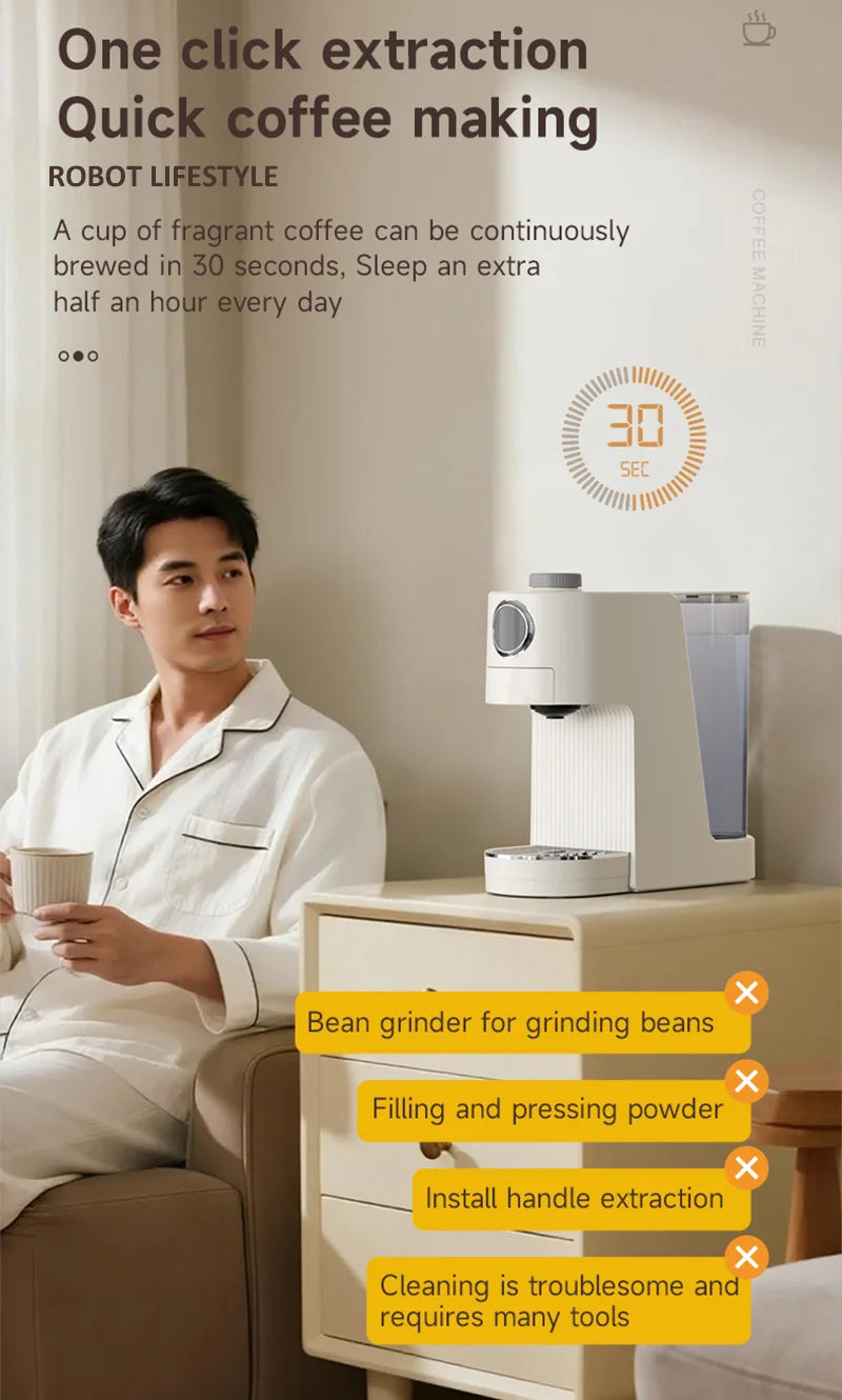 Coffee Maker 3 in 1 Multi Coffee Machine Hot/Cold, Dual Extraction, 20Bar, 1.4L Water Tank Home Hotel Coffee Maker