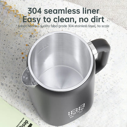 Electric Kettle 1.7L Large Capacity 1500W Stainless Steel Digital Display Insulated Water Boiler Kettle with Handle and Lid