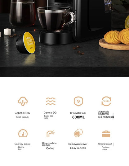 All-In-One Home & Commercial Espresso & Americano Capsule Coffee Machine Small Automatic With Battery Electric Power Source