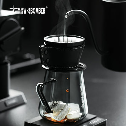 MHW-3BOMBER Pour Over Coffee Maker Set 500ml Glass Pour Over Coffee Dripper Filter Coffee Maker  Filter Paper Coffee Accessories