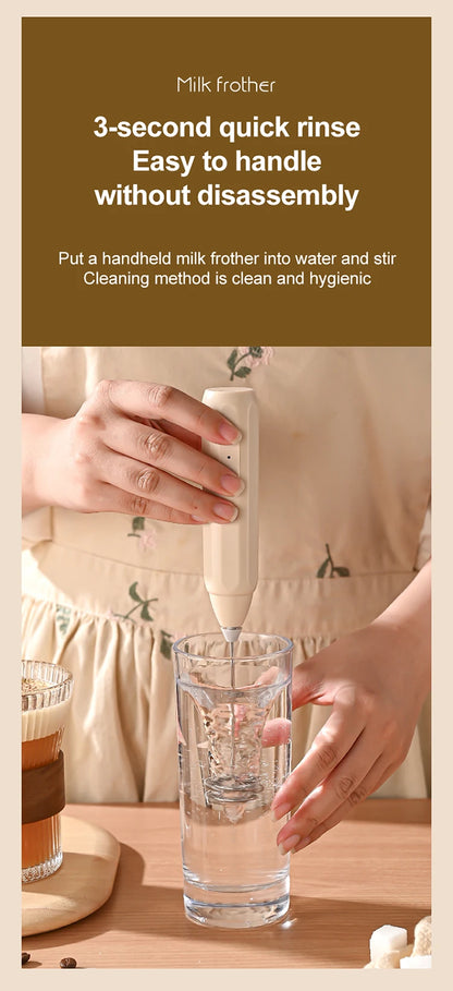 MINI Coffee Frother USB Rechargeable 3 Speeds Foam Maker Coffee Milk Mixer Electric Handle Blender Egg Beater Hot Cooking Tools