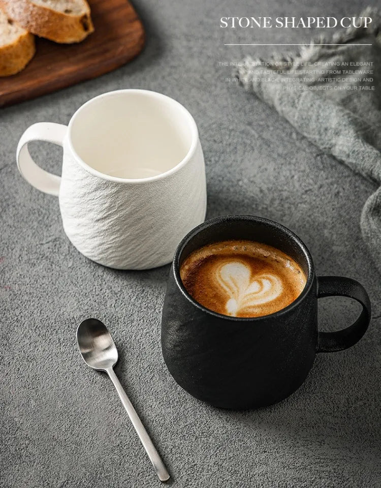 550ml Minimalist Style Ceramic Frosted Mug Male Coffee Milk Cup Large Capacity Drinking Cup Household Couple Water Tea CupMug